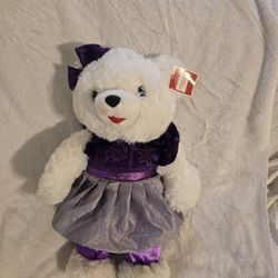 Snowflake Teddy Bear 2020 White 20" Purple  Holiday Girl Plush Stuffed Animal WITH TAG