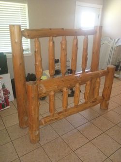 Wooden bed frame