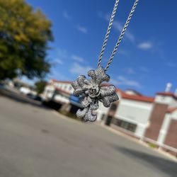Diamond Chrome Cross Pendant 