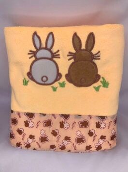Microfiber Beach Hotel Bath Embroidered Rabbit Quick-Drying Super Absorbent Bath Towel - 54 x 28 inches (Orange)