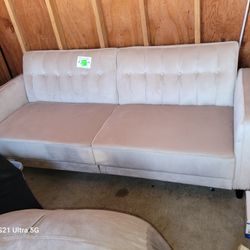 Couch / Futon , Cream Plush NEW