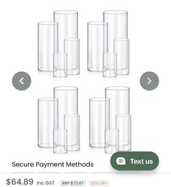 Clear Glass Cylinder Vases Set of 12