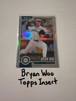 Bryan Woo Seattle Mariners Pitcher Topps Short Print Insert Card.