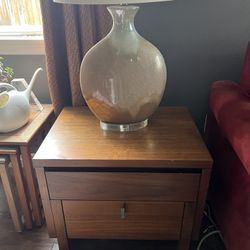 Side Table/Night stand With 2 Drawers. Real Hardwood, High-End Hardware.