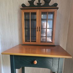 Wall Curio cabinet and matching Table 