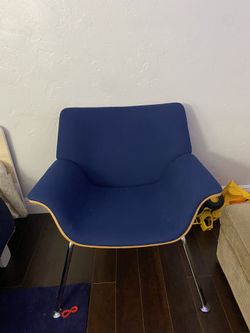 Swoop Plywood Lounge Chairs, office chair blue