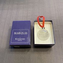 Genuine Marquis By Waterford Crystal Ball Ornament, mint condition in box.