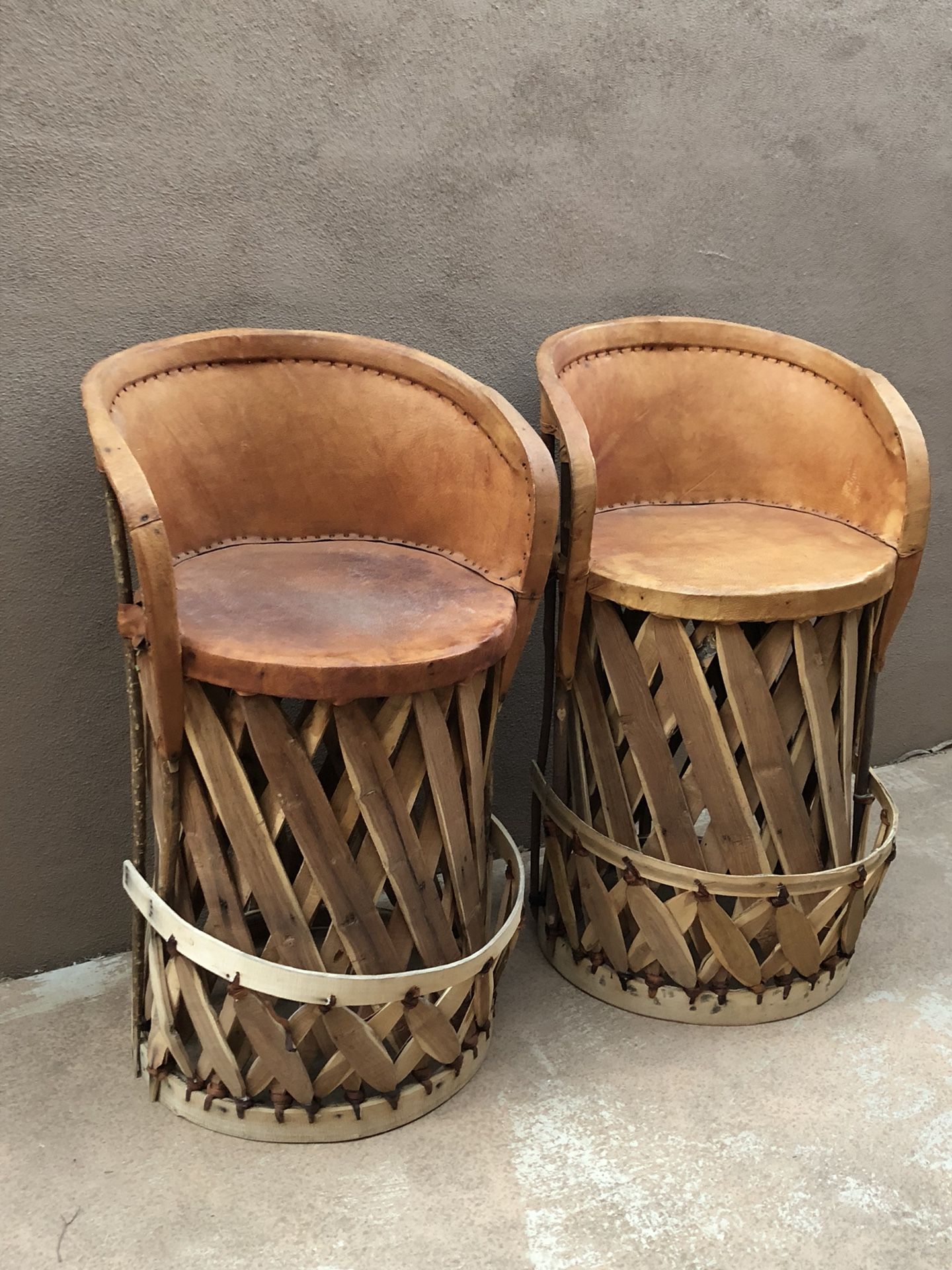 Set of 2 Mexican equipale bar stools chairs in great condition Mexican,equipale,bar stool mexican chair 40” tall