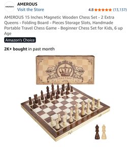 Brand New Amerous Magnetic Wooden Folding Chess Set