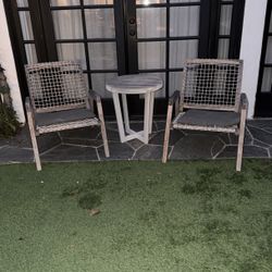 Article Teaka Lounge Chairs + Table 