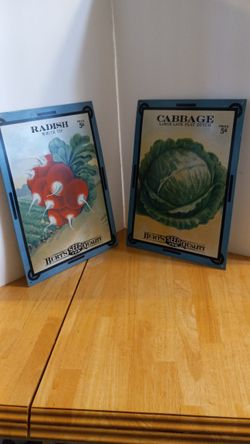 Burt's Seed For Quality Radish And Cabbage Tin Signs