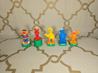 Vtg Sesame Street Stamps Rose Art 1997 Elmo-Cookie Monster-Big Bird- Zoe & Ernie