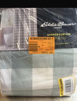 Cabin Plaid 1-Piece Green Cotton 72 in. x 72 in. Shower Curtain