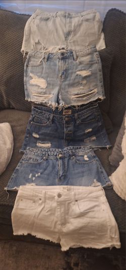 Lot of 5 Distressed Denim Shorts size 30/31
