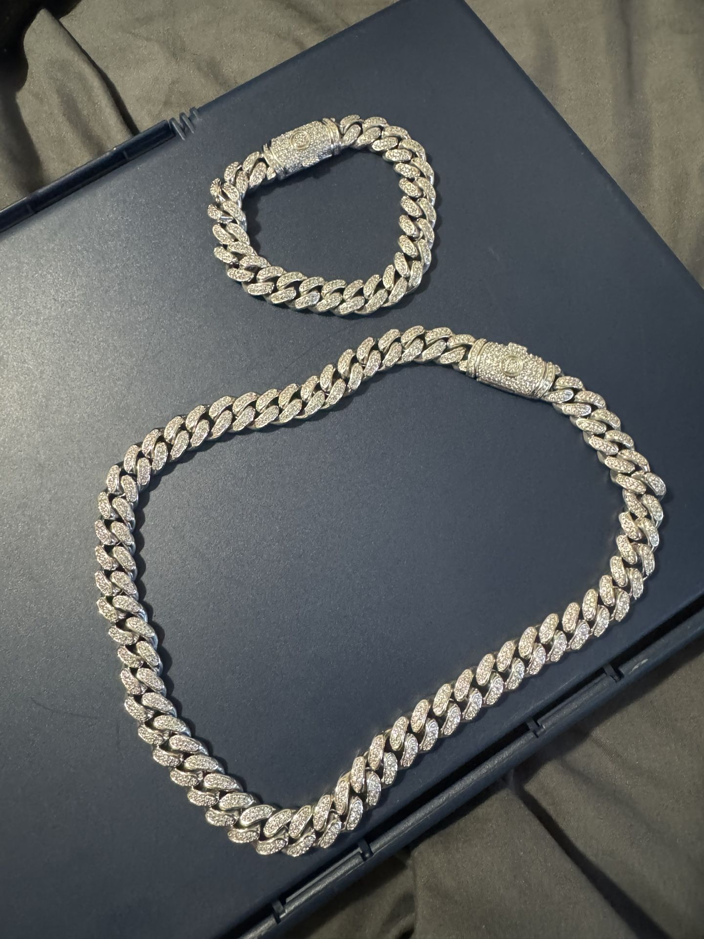 Cernucci Iced Cuban Link Chain And Bracelet