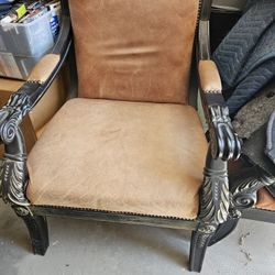 All Italian Leather Gothic Vintage Chair Set