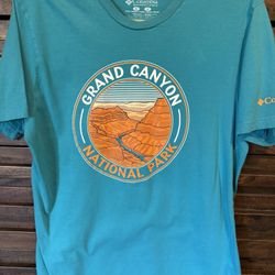 COLUMBIA Sportswear Grand Canyon National Park T Shirt Mens MED Teal Blue EUC