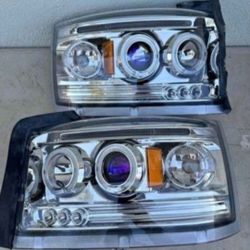 05-07 Dodge Dakota LED Projector Headlights Luces Calaveras Micas Faros Focos Faroles Headlamps