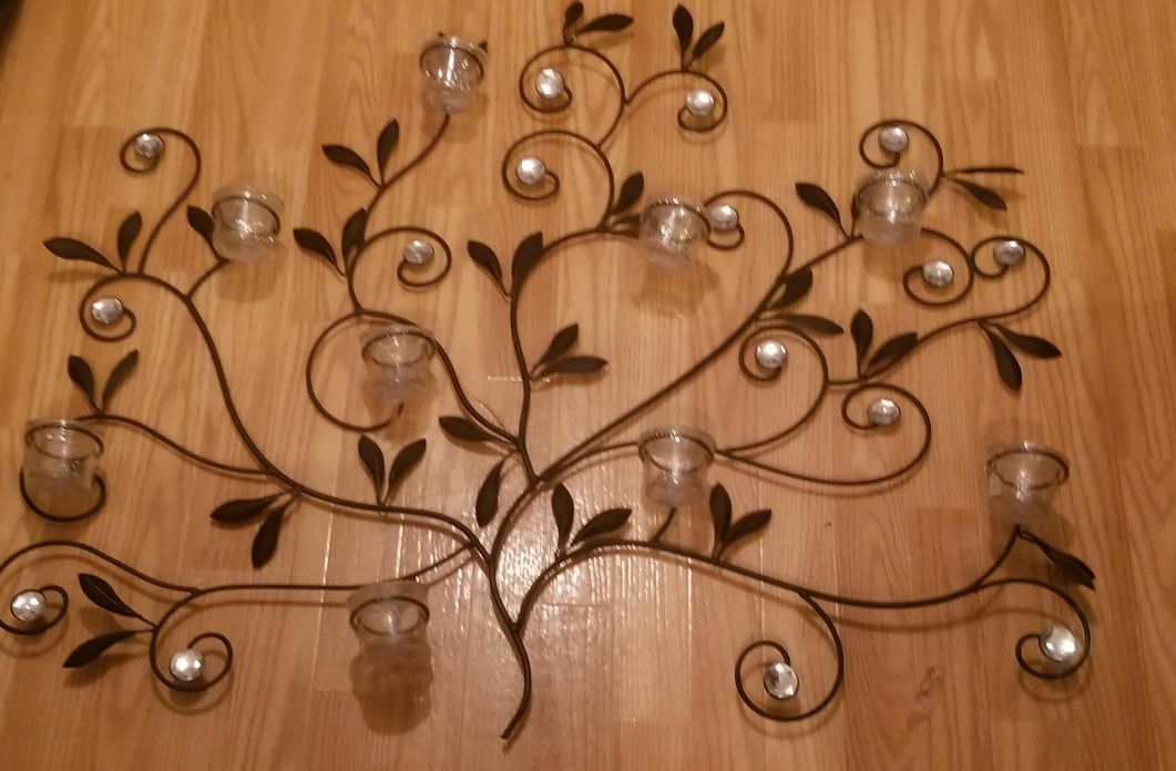 Wall decor with candle holders