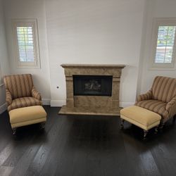 Sitting Room Chairs W/ Ottomans 