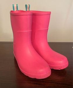 Kids Pink Rubber Rain Boots