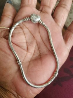 Authentic Pandora bracelet heart shaped clasp