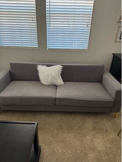 Gray Velvet 84” Sofa