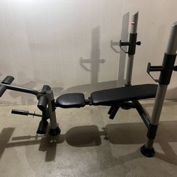 adjustable weight bench and rack combination