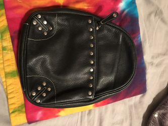 Black Authentic Leather Small Backpack