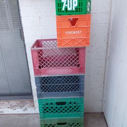 Plastic Milk Dairy Crates for Storage / Shelves - $6 Each