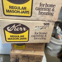 Vintage mason jars in box