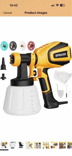 VONFORN Paint Sprayer, 700W Spray Paint Gun with 4 Nozzles & 3 Patterns