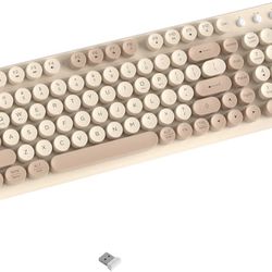 Wireless Bluetooth Keyboard - Full Size Retro
