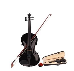 4/4 Full-Size Black Acoustic Violin Set with Hard Case & Accessories – Excellent Condition