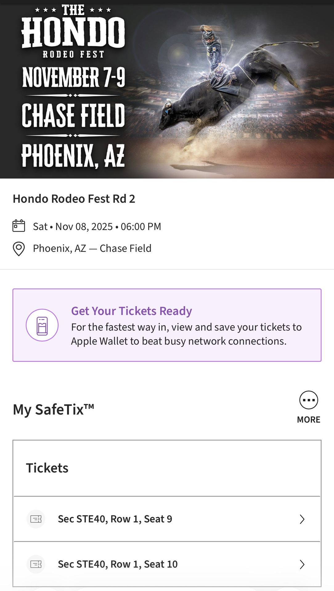 Hondo Rodeo Sat Nov 8th Suite Tickets