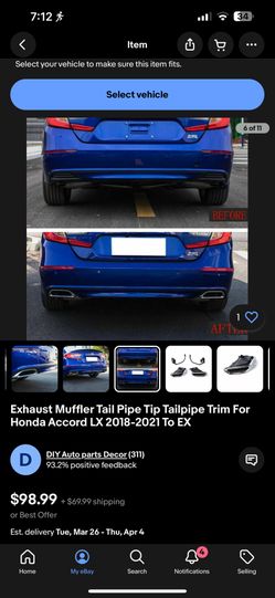HONDA ACCORD MUFFLER 2018-2021