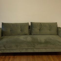 Green Couch 74” Need To Go Asap