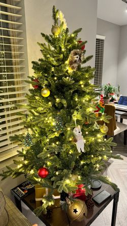 4 ft Pre-Lit Slim Christmas Tree (Costco) - 240 LED Lights, In Box