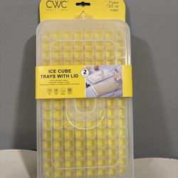 Cook with Color Yellow Mini Ice Cube Tray w/Lid Set of 2 PBA Free Dishwshr safe