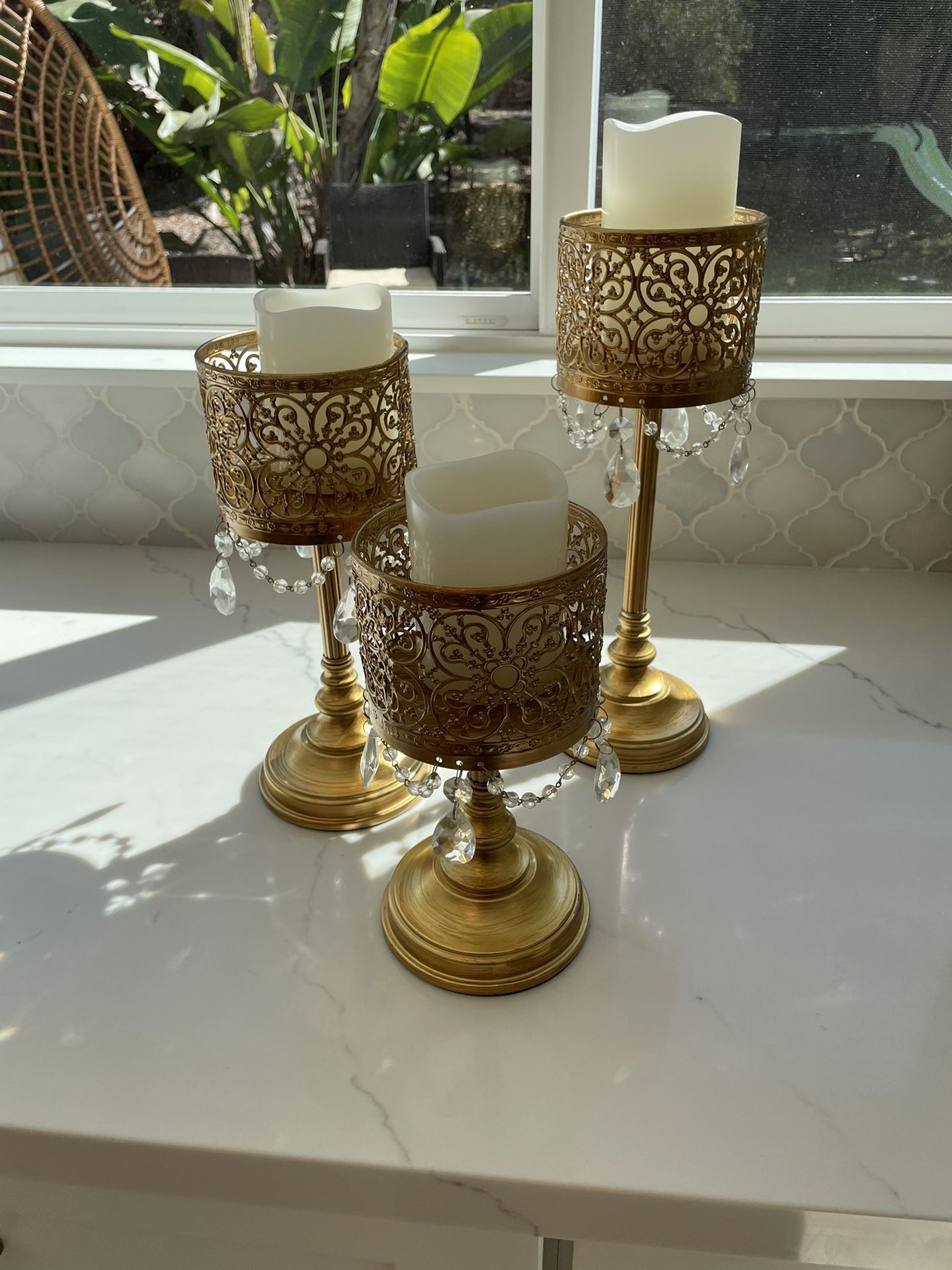 Candle holders w/LED candles 