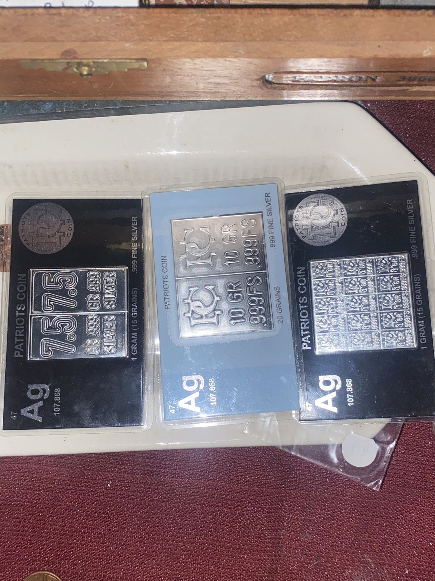 Fractional Silver Breakaway, Silver Bars, In Credit Card Form