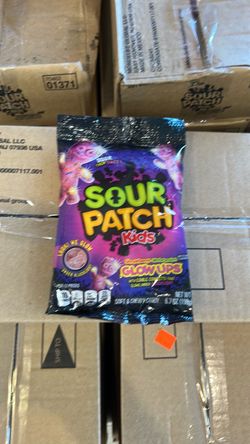 SOUR PATCH KIDS Glow Ups Strawberry-Watermelon Soft & Chewy Gummy Candy, Bulk Candy, 12 Count