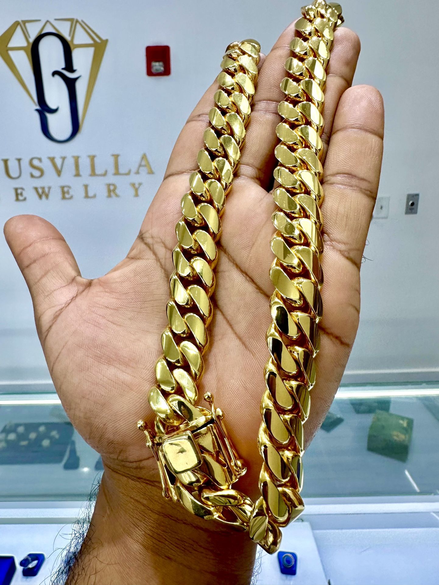 ⛓️🔱16 mm 20” Miami Cuban Link 📞🔥 Gold Over Silver With 0.999 Silver Three Times Bathed In A 14 K Gold Bath⛓️🔥