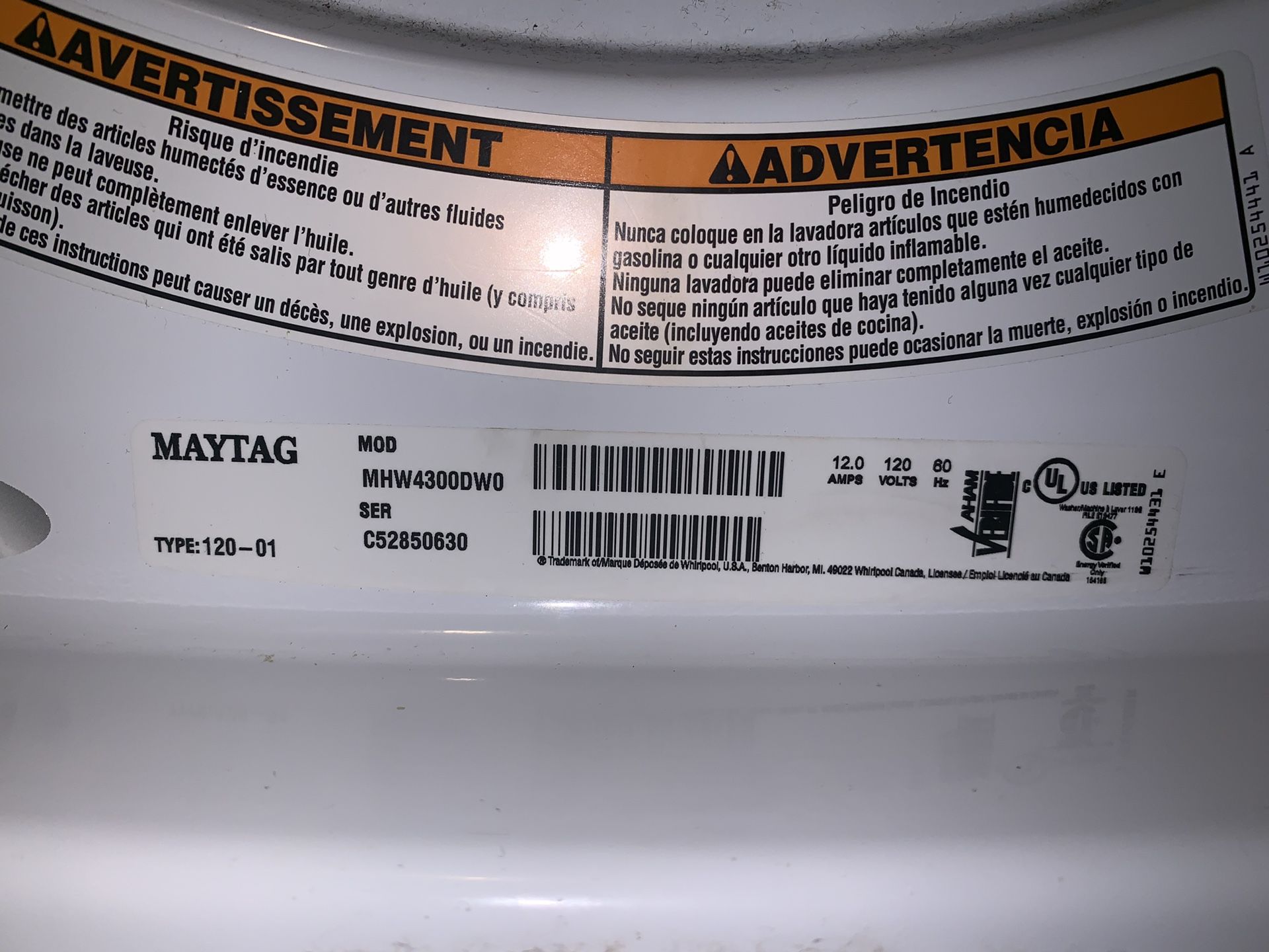 Maytag MCT Maxima steam direct drive washer and dryer
