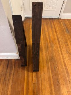 Dark Stained Wood Shelf Brackets Pair