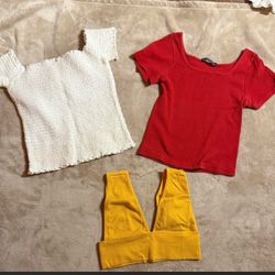 Brandy Melville Crop Top Bundle 3 Shirts
