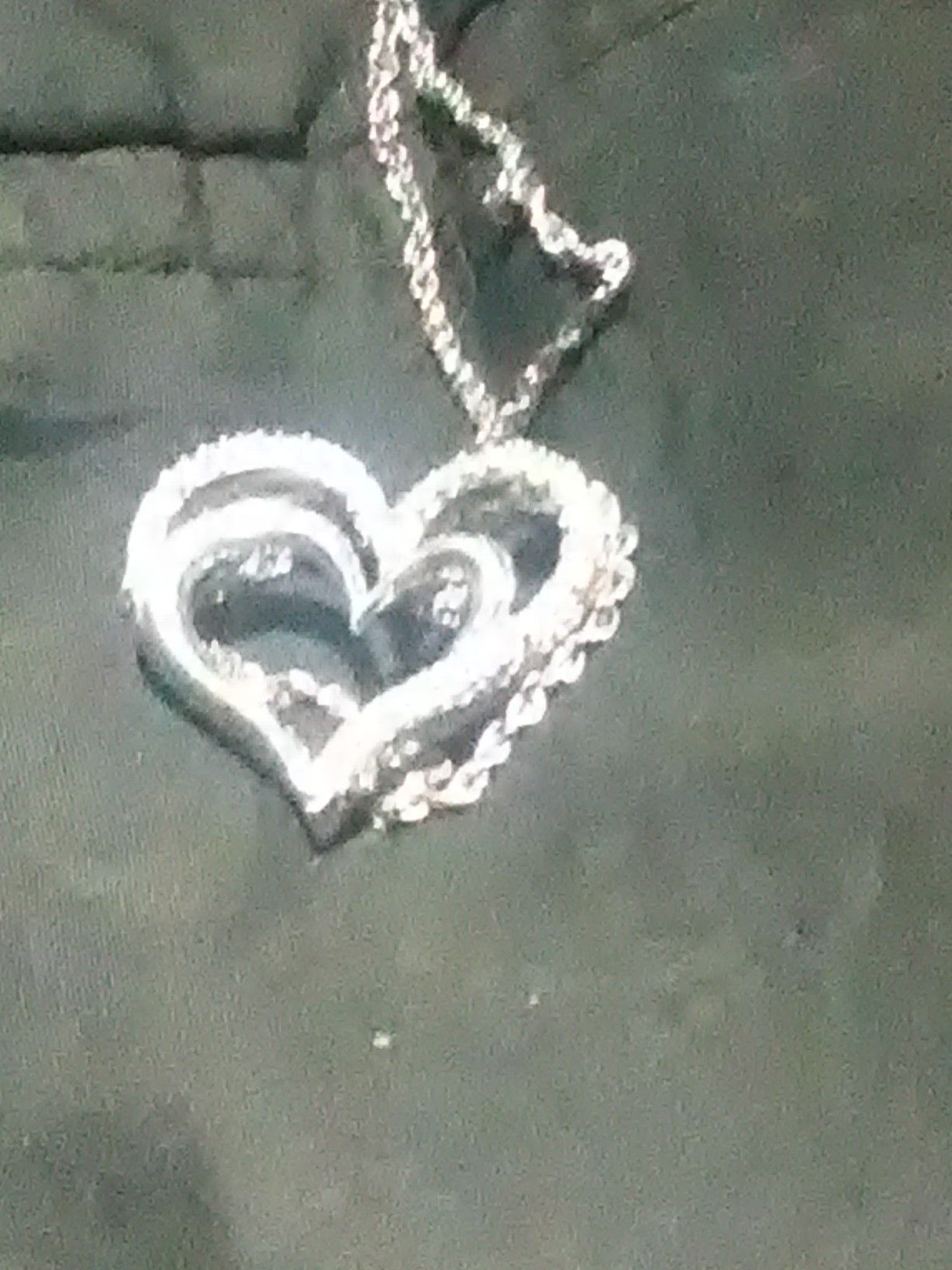 Double hearts charm&necklace