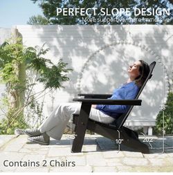Set of 2 Eco-Friendly HDPS Adirondack Chairs