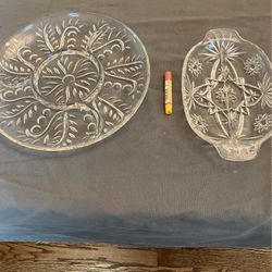 Etched Glass Serving Dishes