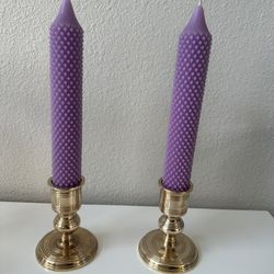 Brass Candlestick Holder Set of 2